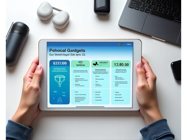 Personas lasa planšetdatoru, fonā daudz modernu gadžetu